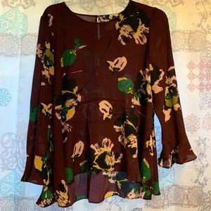 Chaus Bell sleeve printed top